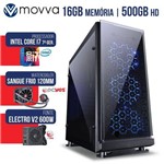 Computador Gamer Mvx7 Intel I7 7700 3.6ghz Mem 16gb (2x 8gb) HD 500gb Fonte 600w - Linux - Movva