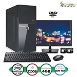 Computador 3green Ideal Monitor 19.5" Acer Intel Quad Core 4GB HD 320GB DVD Mouse Teclado Sem Fio