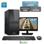 Computador 3green Intel Dual Core J3060 4gb 320gb com Monitor Led 15.6 Mouse Teclado Hdmi USB 3.0