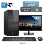 Computador 3green Intel Dual Core J3060 4gb 1tb com Monitor Led 18.5 Wifi Hdmi USB 3.0