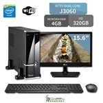 Computador 3green Slim Intel Dual Core J3060 4gb 320gb com Monitor Led 15.6 Wifi Mouse Teclado Hdmi USB 3.0