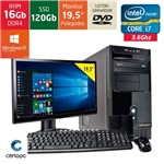 Computador + Monitor 19,5’’ Intel Core I7 16gb Ssd 120 Gb Dvd com Windows 10 Sl Certo Pc Desempenho