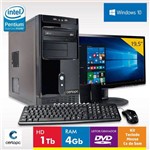 Computador + Monitor 19,5¿¿ Intel Pentium Dual Core 3.3ghz 4gb Hd 1tb Dvd com Windows 10 Certo Pc Mi