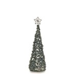 Cone Árvore de Mesa Decoração Natal Prata