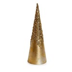 Cone em Metal Decoração Natal C/glitter 31cm Dourado
