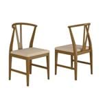 Conjunto 02 Cadeiras de Jantar Agger Castanho - Wood Prime VM 20440