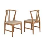 Conjunto 02 Cadeiras de Jantar Agger Champagne - Wood Prime VM 20441