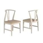 Conjunto 02 Cadeiras de Jantar Agger Off White - Wood Prime VM 20444