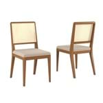 Conjunto 02 Cadeiras de Jantar Duomo Champagne - Wood Prime VM 20395