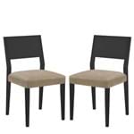 Conjunto 02 Cadeiras de Jantar Gardenia Preta - Wood Prime MT 16843