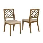 Conjunto 02 Cadeiras de Jantar Horus Castanho - Wood Prime VM 20429