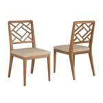 Conjunto 02 Cadeiras de Jantar Horus Champagne - Wood Prime VM 20430