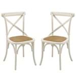 Conjunto 02 Cadeiras de Jantar Paris com Rattam Branco - Wood Prime AM 20017