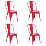Conjunto 04 Cadeiras Iron Tolix - Vermelha