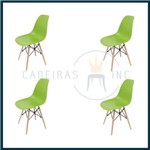 Conjunto 4 Cadeiras Eiffel (base em Madeira) Verde