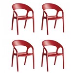 Conjunto 4 Cadeiras Glass Plus Kappesberg Vermelho