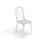 Conjunto 4 Cadeiras Holanda Crome Branco Fosco Kappesberg