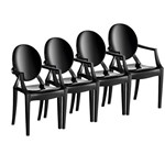 Conjunto 4 Cadeiras Plásticas Wind Plus Uz Preto - Kappesberg