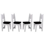 Conjunto 4 Cadeiras Sonetto Delta - Branco/Preto