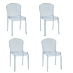Conjunto 4 Cadeiras Tramontina Anna Transparente 92033011
