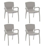 Conjunto 4 Cadeiras Tramontina Clarice Cinza 92040210