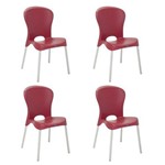 Conjunto 4 Cadeiras Tramontina Jolie Vermelho 92060040