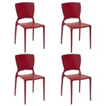 Conjunto 4 Cadeiras Tramontina Sofia Vermelho 92236040