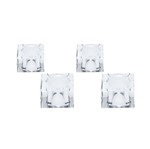 Conjunto 4 Porta Guardanapos de Cristal Quadrado 4,5X4,5X3cm