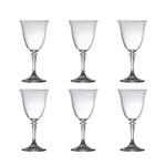 Conjunto 6 Taças para Licor de Vidro Sodo-Cálcico com Titanio Kleopatra Pantografada 50ml