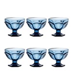 Conjunto 6 Taças para Sorvete de Vidro Sodo-Cálcico Borboleta Azul 260ml