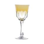 Conjunto 6 Taças para Vinho Branco 210ml de Vidro Sodo-Cálcico Lapidado Aurora Ambar