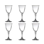Conjunto 6 Taças para Vinho Branco de Vidro Sodo-Cálcico com Titanio Kleopatra Panto Dourado 250ml
