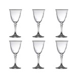 Conjunto 6 Taças para Vinho Branco de Vidro Sodo-Cálcico com Titanio Kleopatra Panto Prata 250ml