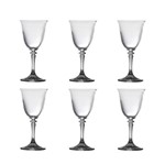 Conjunto 6 Taças para Vinho Branco de Vidro Sodo-Cálcico com Titanio Kleopatra Pantografada 250ml