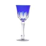 Conjunto 6 Taças para Vinho Tinto 250ml de Vidro Sodo-Cálcico Lapidado Aurora Azul Escuro