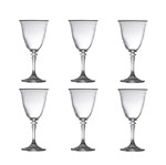 Conjunto 6 Taças para Vinho Tinto de Vidro Sodo-Cálcico com Titanio Kleopatra Panto Prata 290ml