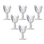 Conjunto 6 Taças Vinho de Vidro Diamond 210 Ml - Transparente