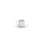 Conjunto 6 Xícaras de Café 120ml com Píres de Porcelana Limoges Zen Double Filet Platine