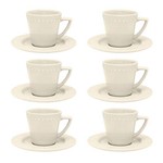 Conjunto 6 Xícaras de Chá com Pires Mendi Marfim Oxford