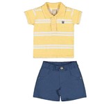 Conjunto Bebê Colorittá Menino Camisa Polo Bermuda Sarja