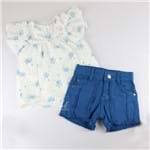 Conjunto Blusa Chiffon e Shorts - Azul - Petit Cherie-1ano