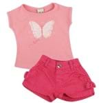 Conjunto Blusa e Shorts Poá Butterfly - Pink - Have Fun-P