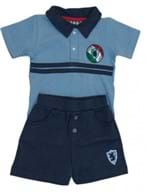 Conjunto Body C/ Shorts Bebê Grow Up Menino em Suedine Italyan