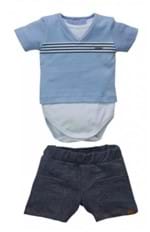 Conjunto Body e Shorts Infantil Grow Up Menino em Algodão Sardenha