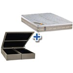 Conjunto Box Baú - Colchão Castor de Molas Pocket Premium Amazone + Cama Box Baú Nobuck Bege - King 1,93x2,03