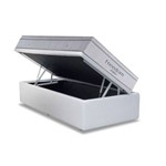 Conjunto Box Baú - Colchão Ortobom de Molas Pocket Freedom Viscoelástico + Cama Box Baú Courino Bianco - Solteiro 0,88x1,88