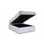 Conjunto Box- Colchão Orthocrin Pocket Radiance Square+Cama Box Baú Courino White- Casal 138x188