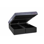 Conjunto Box- Colchão Orthocrin Pocket Speciale +Cama Box Baú Courino Nero Black- Queen 158x198