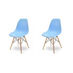 Conjunto 2 Cadeira Charles Eames Eiffel - Wood - Azul