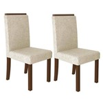 Conjunto 2 Cadeiras 4157 Madesa Rustic/Floral Bege/Marrom